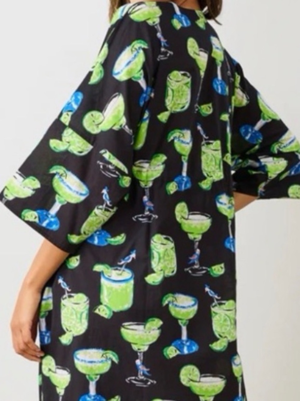 Print Fresh Kimono/Caftan with wide sleeves ,margarita tropical print OSFA - Picture 4 of 14